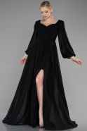 Black Long Chiffon Evening Dress ABU3243