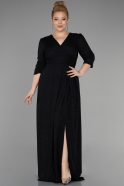 Long Black Plus Size Evening Dress ABU3509