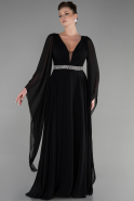 Long Black Chiffon Evening Dress ABU3541