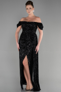 Long Black Scaly Evening Dress ABU2987