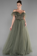 Long Olive Drab Evening Dress ABU3526