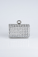 Silver Plaster Fabric Box Bag SH836