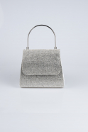 Silver Plaster Fabric Night Bag V415
