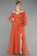 Robe Grande Taille Longue Orange ABU1535