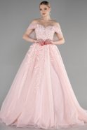 Long Powder Color Plus Size Haute Couture Dress ABU3623