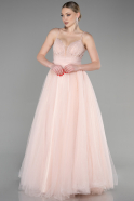 Long Salmon Haute Couture Dress ABU3606