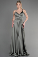 Long Olive Drab Satin Prom Gown ABU3610