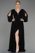 Long Black Chiffon Oversized Evening Dress ABU1988