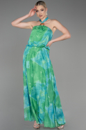 Long Green Chiffon Prom Gown ABU3761