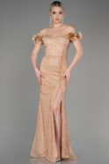 Long Gold Mermaid Prom Dress ABU3776