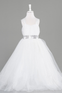 White Long Girl Dress ABU3846