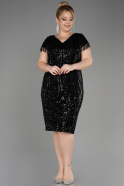 Black Midi Scaly Plus Size Cocktail Dress ABK2028