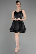 Black Short Satin Party Dress ABK2044