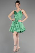 Green Short Satin Party Dress ABK2044