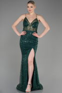 Emerald Green Long Scaly Mermaid Prom Dress ABU3561