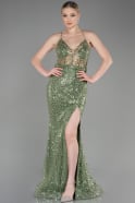 Olive Drab Long Scaly Mermaid Prom Dress ABU3561