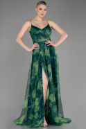 Green Slit Long Prom Dress ABU3828