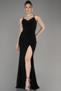Black Slit Long Evening Dress ABU3949