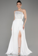 White Long Evenin Dress ABU3779