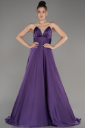Lilac Strapless Long Satin Prom Dress ABU3965