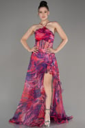 Coral Long Prom Gown ABU3763