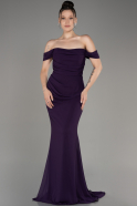 Dark Purple Long Chiffon Prom Gown ABU3211