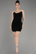 Black Backless Mini Party Dress ABK2088