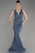 Grey-Indigo Long Mermaid Prom Dress ABU3178