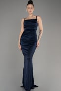 Navy Blue Long Prom Gown ABU3182