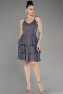 Violet Short Glittery Tiered Skirts Invitation Dress ABK2093