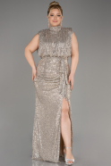 Mink Long Scaly Plus Size Evening Dress ABU3115