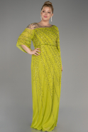 Pistachio Green Long Plus Size Engagement Dress ABU3650