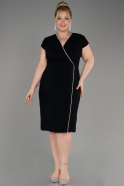 Black Short Sleeve Plus Size Elegant Dress ABK2092