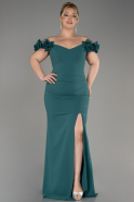 Emerald Green Long Plus Size Prom Dress ABU3946