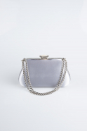 Silver Satin Night Bag SH834