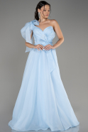 Blue One Shoulder Long Ball Gown Dress ABU3984