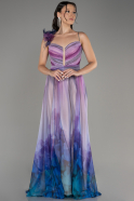 Lila Strappy Print Long Prom Dress ABU4003