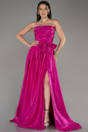 Fuchsia Strapless Slit Long Ball Gown ABU4015