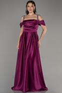 Violet Long Satin Plus Size Evening Dress ABU3277
