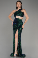 Green Long Scaly Evening Dress ABU3164