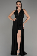 Black Slit Long Evening Dress ABU4005