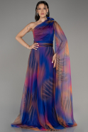 Sax Blue Long Evening Dress ABU3890