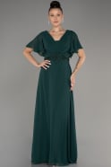 Green Long Chiffon Plus Size Evening Dress ABU2308