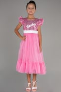 Long Pink Girl Dress ABU4033