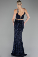 Long Navy Blue Mermaid Prom Dress ABU3711