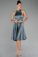 Short Turquoise Satin Party Dress ABK2112