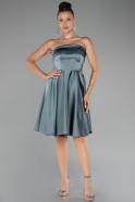 Short Turquoise Satin Cocktail Dress ABK2111