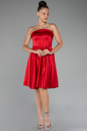 Short Red Satin Cocktail Dress ABK2111