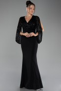 Long Black Mermaid Evening Dress ABU767