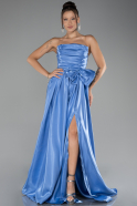 Indigo Strapless Slit Long Ball Gown ABU4015